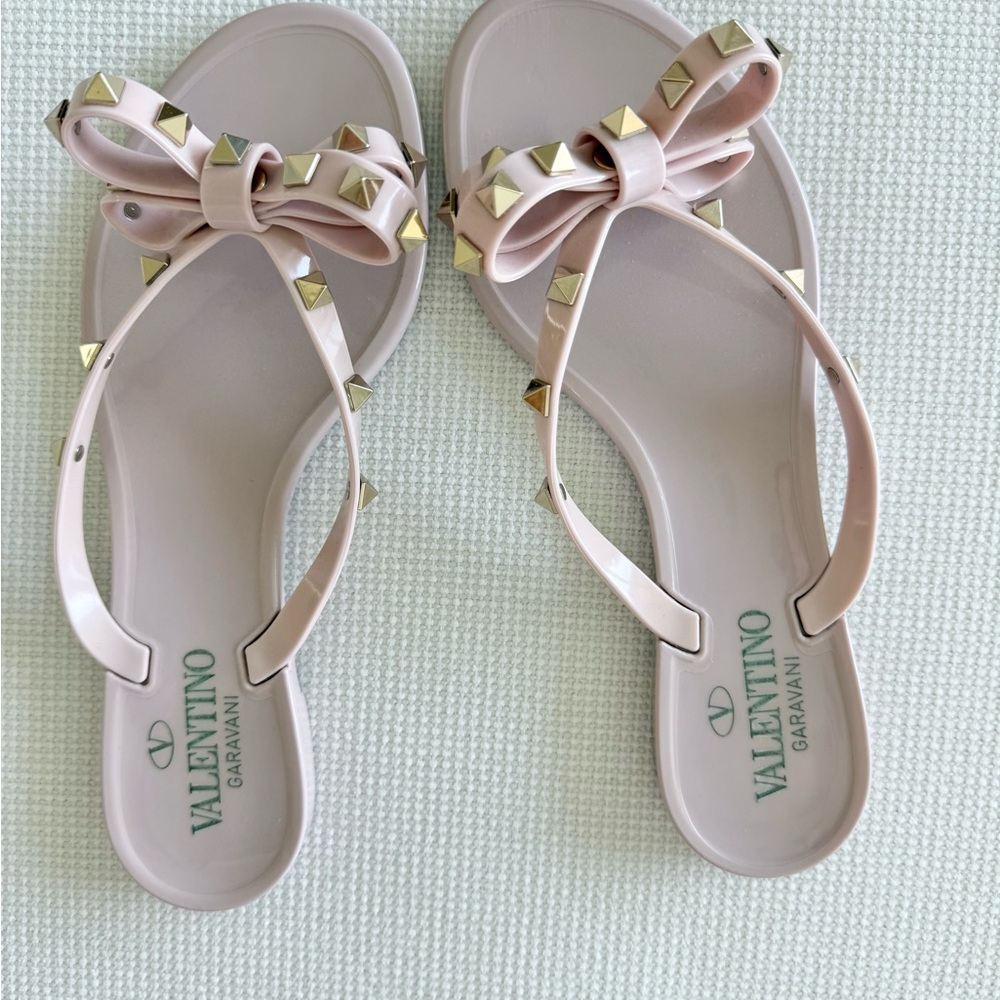 Valentino Garavani Pink Satin Bow Sandals
